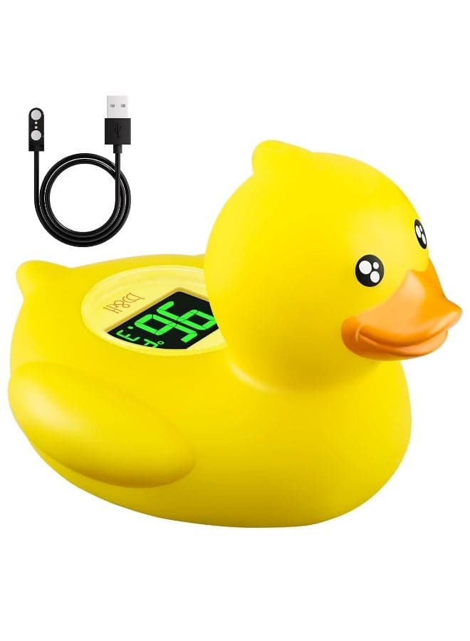Rechargeable Baby Bath Thermometer, Digital Floating Shower Thermometer For Newborn Bathtub And Room, Upgraded Turn Off Function, Fast Temperature Reading, Safety Infant Bath Time Toy (Baby Duck)