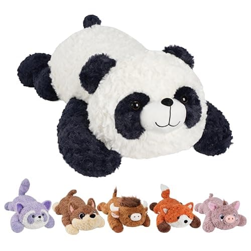 GILFWM 25 5 Lbs Weighted Stuffed Animals Fox Heatable and Coolable Weighted Plush with Microwavable Heating PadRemovable Soft Washable Cute Plushie Pillow Toy Gifts for Adults and Kids