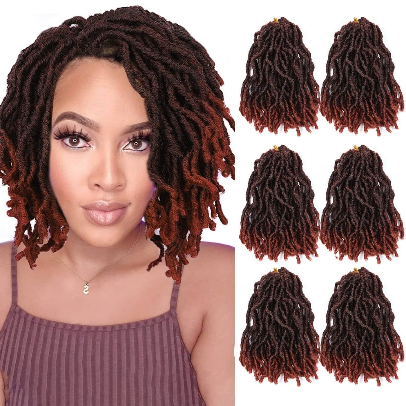 WIGNEE Faux Locs Crochet Hair 8 Inches Soft Locs PreLooped Short Faux Locs Crochet Hair For Black Women Crochet Braids6Packs 8 Inches 1B350