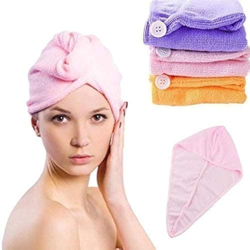SVK Dream Womens Girls Lady's Magic Quick Dry Bath Hair Drying Towel Head Wrap Hat Makeup Cosmetics Cap Bathing Tool (Random Colour) (4)