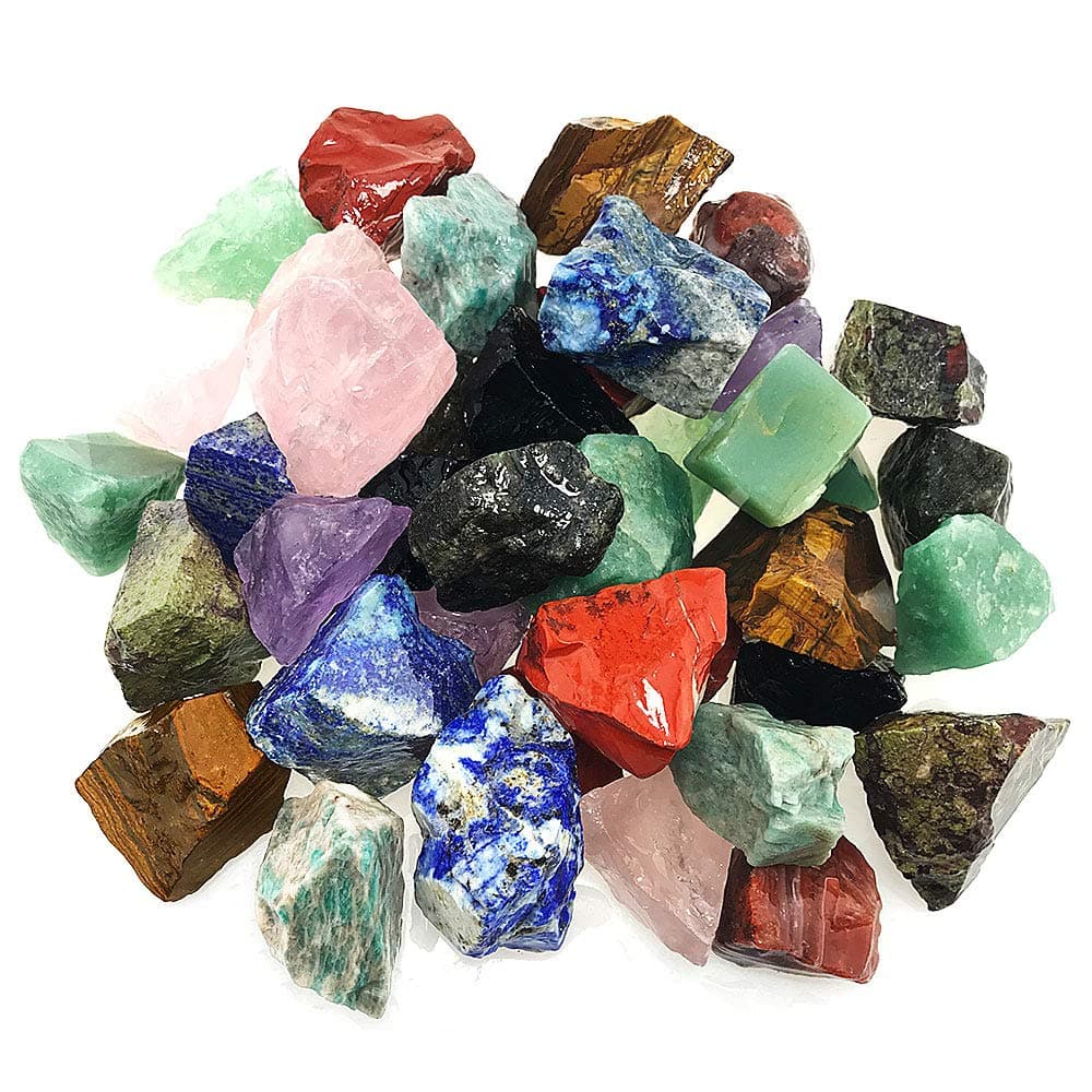 UFEEL 3 LB Bulk Rough Stone Mix Large 1 Natural Raw Crystals for Tumbling Cabbing Polishing Wire Wrapping