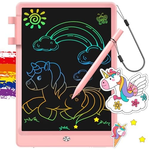 FLUESTON LCD Writing Tablet 10 Inch Doodle Board Toys Gifts for 38 Year Old Girls Boys Colorful Electronic Board Drawing Pad for Toddler Easter Basket Stuffer for Kids Educational Travel Toy