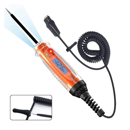 AWBLIN Automotive Test Light 3-72V DC Digital Light Tester with Voltmeter, Heavy Duty Auto Circuit Tester with LCD Backlight Display and LED Indication, Electric Test Pen with Illumination