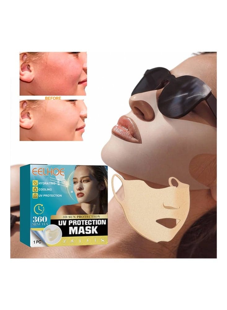 UV Protection Mask-3D Sun Protection, Fashion Mania UV Face Mask Washable Reusable Exercise Breathable Sun Protection Golf Sports Face Mask for Men Women