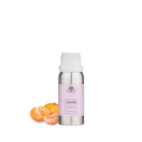 Devinez Tangerine Essential Oil (100ml) - 100% Natural (Citrus Reticulata) in Aluminum Bottle for Diffusers, Scenting Home Decor, DIY Skincare & Relaxing Aromatherapy - Sweet Citrus Aroma