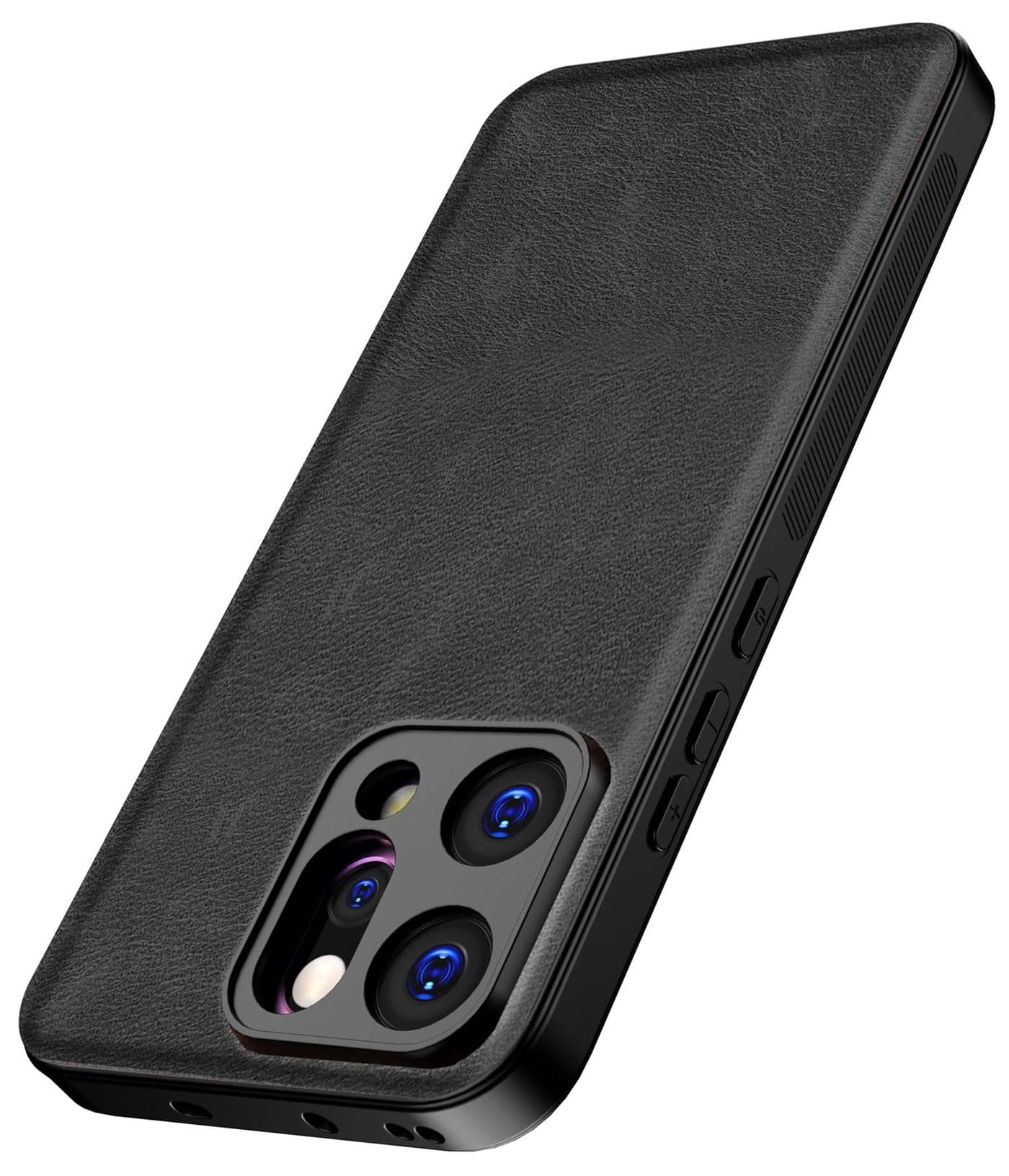 Kapa Tux Leather Back Cover for Oppo Reno 14 5G | Slim Shockproof Camera Protection Bumper Case (Black)