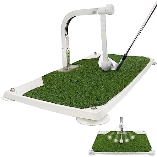 Golf Swing Trainer - Golf Training Equipment with 5 Height Adjustments - Iron and Club Practice Simulator in Home & Indoor - Portable Golf Swing Practice Mat, True Impact