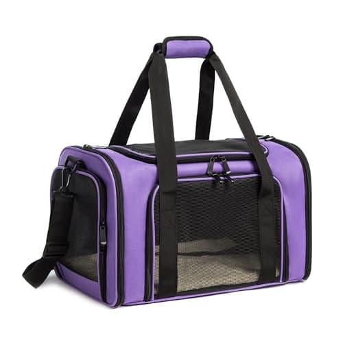 ROSEBB Cat Carrier Dog Carrier Pet Carrier Cat Bags for Small Medium Cats Dogs Puppies of 15 Lbs,of Airline Approved Small Dog Bag Soft Sided,Collapsible Travel Puppy Carrier (Large, Purple)