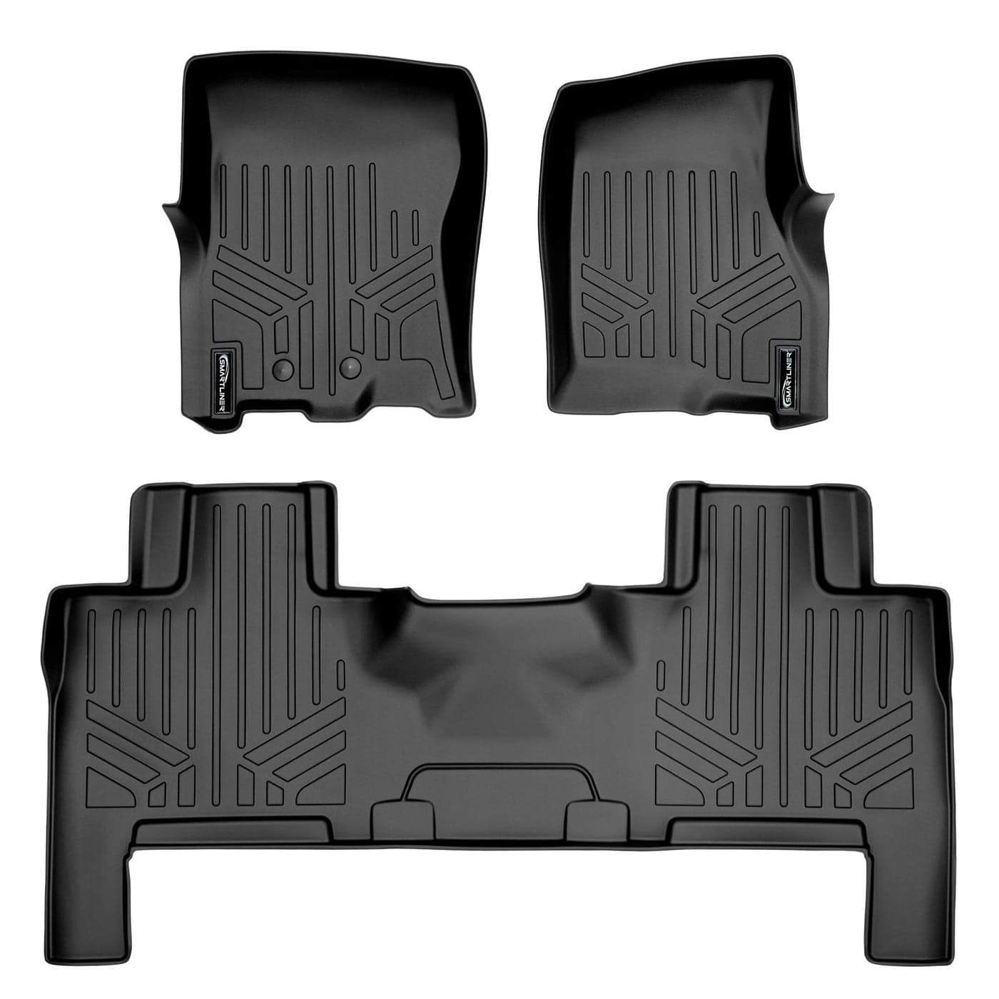 SMARTLINER Floor Mats 2 Row Liner Set Compatible with 20112017 Ford Expedition