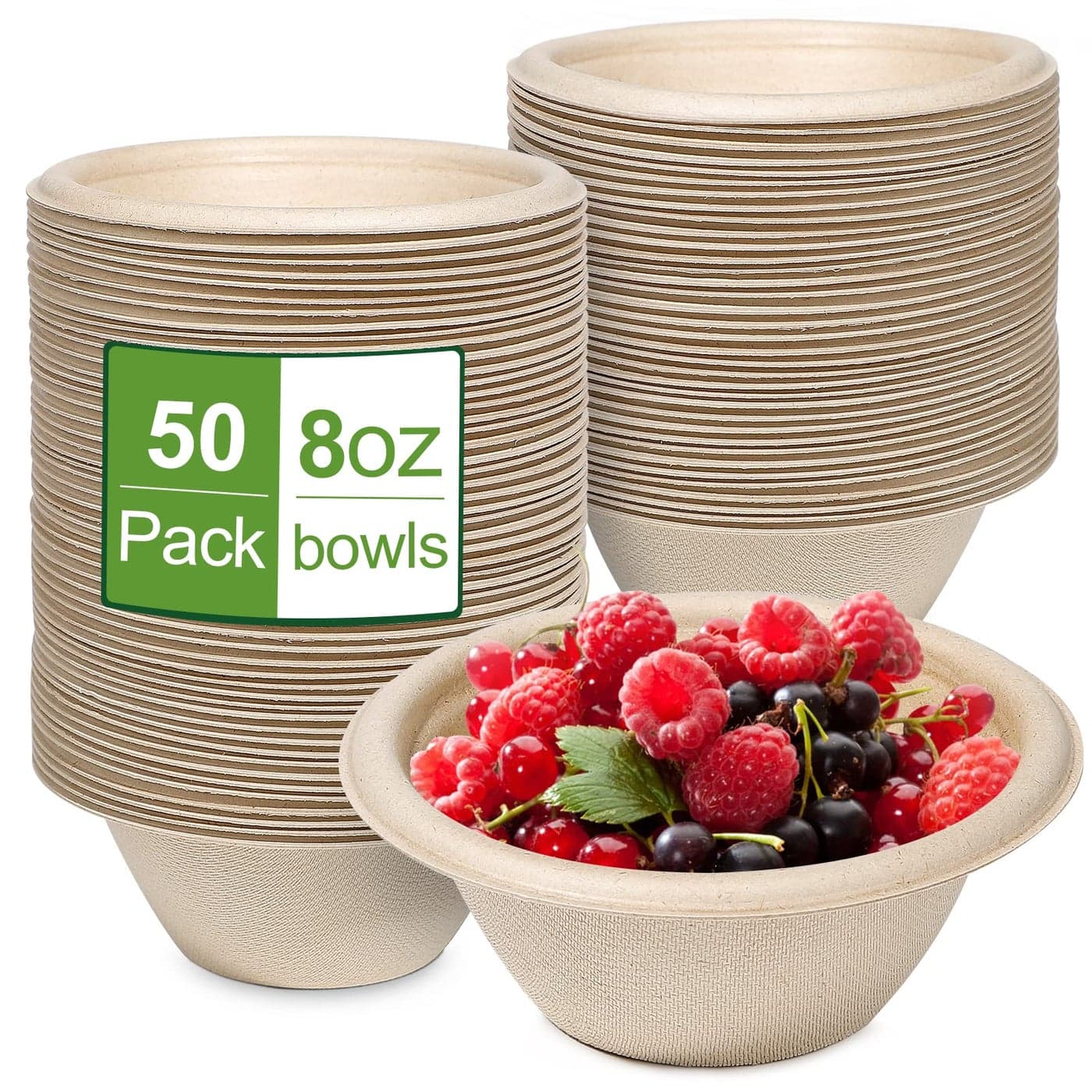 Groecycle 8 oz Small Paper Bowls 50 Pack Chili Bowls Disposable 100 Compostable Paper Bowls Biodegradable Bowls Made Of Sugarcane