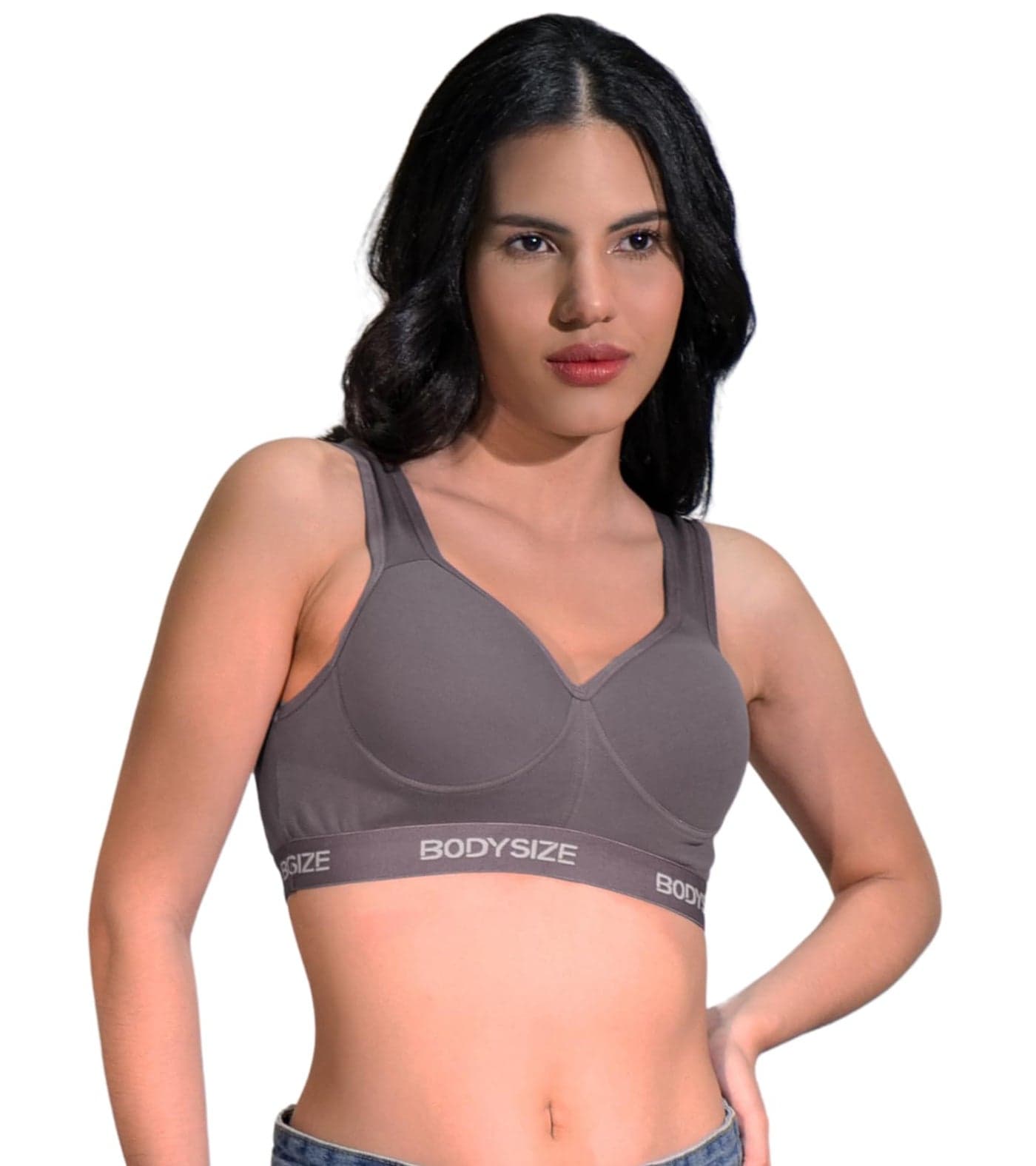 BODYSIZE Women's Everyday Wear Wire Free Padded Sports Bra SF-28 (Havily Padded, Gym Bra, Yoga Bra) | Everyday Wear, Sweat Absorbent, Soft Cotton Fabric for Ultimate Comfort (Grey : 36 - B)