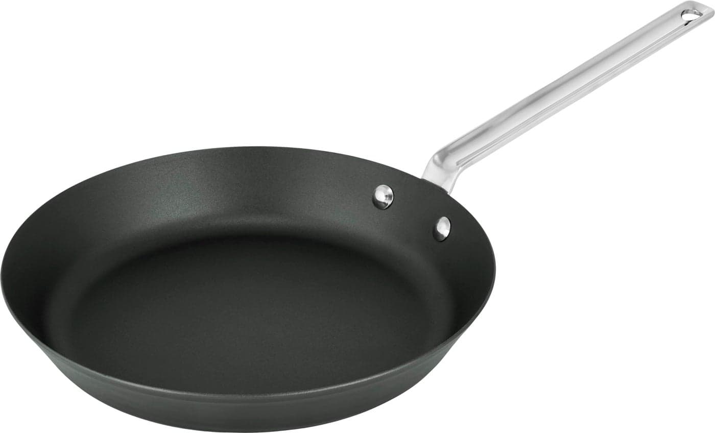 SCANPAN Black Iron Frying Pan 26 cm Premium Carbon Steel High Temperature Resistance Multifunctional Pan with Ergonomic Handle Oven Safe PFAS Free