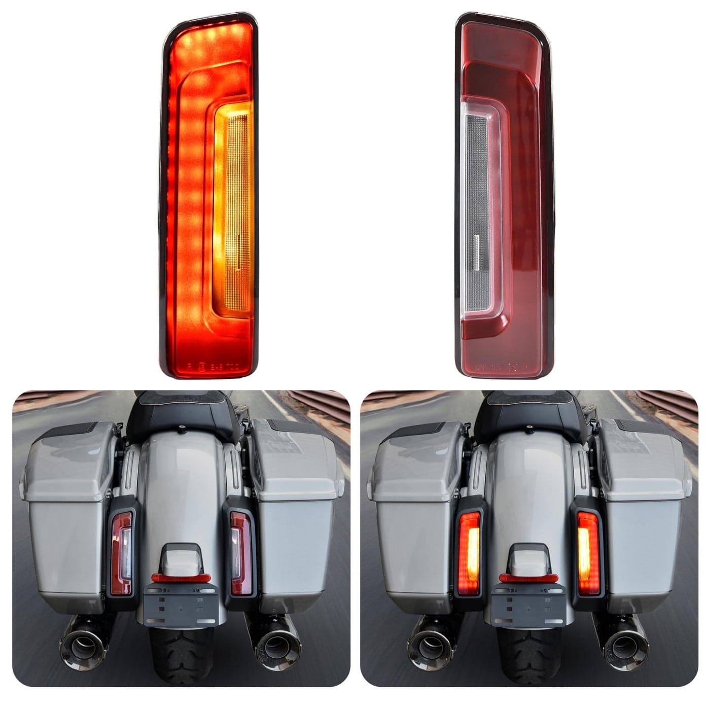 VEISUTOR Rear Fender Light Saddlebag Side Light for Road Glide Street Glide 20242025 Red Auxiliary LED Run Brake Turn Lamps Lights for Harley Road Glide Street Glide 20242025 CVO 20232025