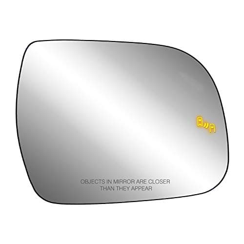 Passenger Side Heated Mirror Glass wbacking plate Toyota Sienna Blind Spot Detection System wo memory wo spot mirror 6 x 7 916 x 8 916