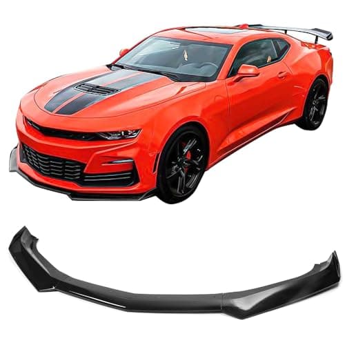 IKON MOTORSPORTS Front Bumper Lip Compatible with 20162024 Chevy Camaro 1LE Style Gloss Black Front Air Chin Dam Bodykit Underbody Lip Spoiler Splitter ABS Plastic