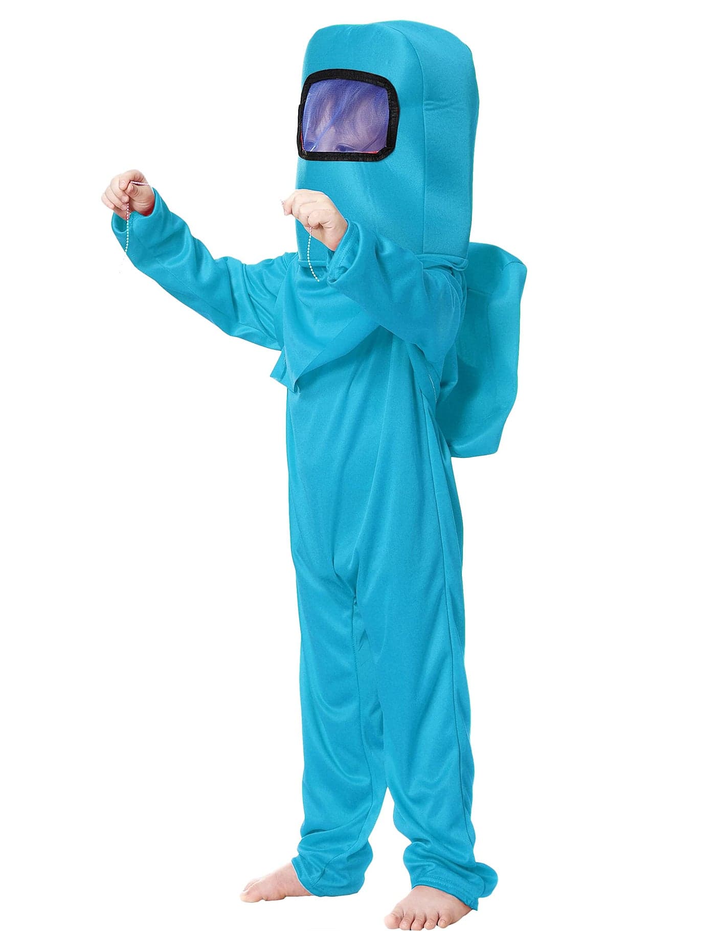 Noucher Kids Astronaut Costume Game Space Suit Red Jumpsuit Halloween Backpack Cosplay Costumes for Boys Kids Girls Aged 310Tag XL910T Light Blue
