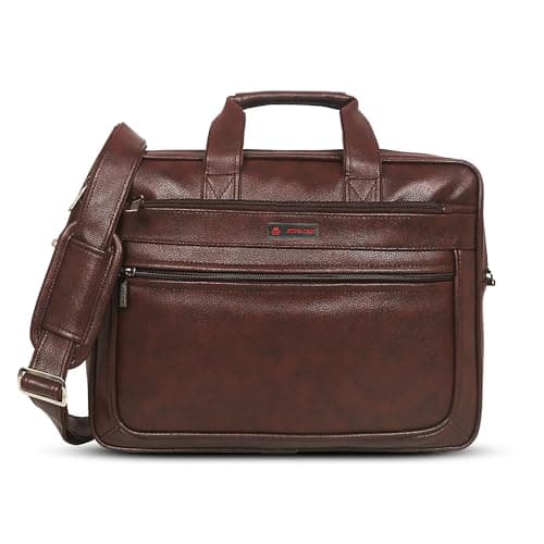 Zipline Laptop bags for men office use | Faux Leather Laptop Bag for Man - Fits 14/15/15.6 inch Laptop/Macbook/Macbook Pro/Tablet Messenger Bags for Mens (1-Brown Bag)
