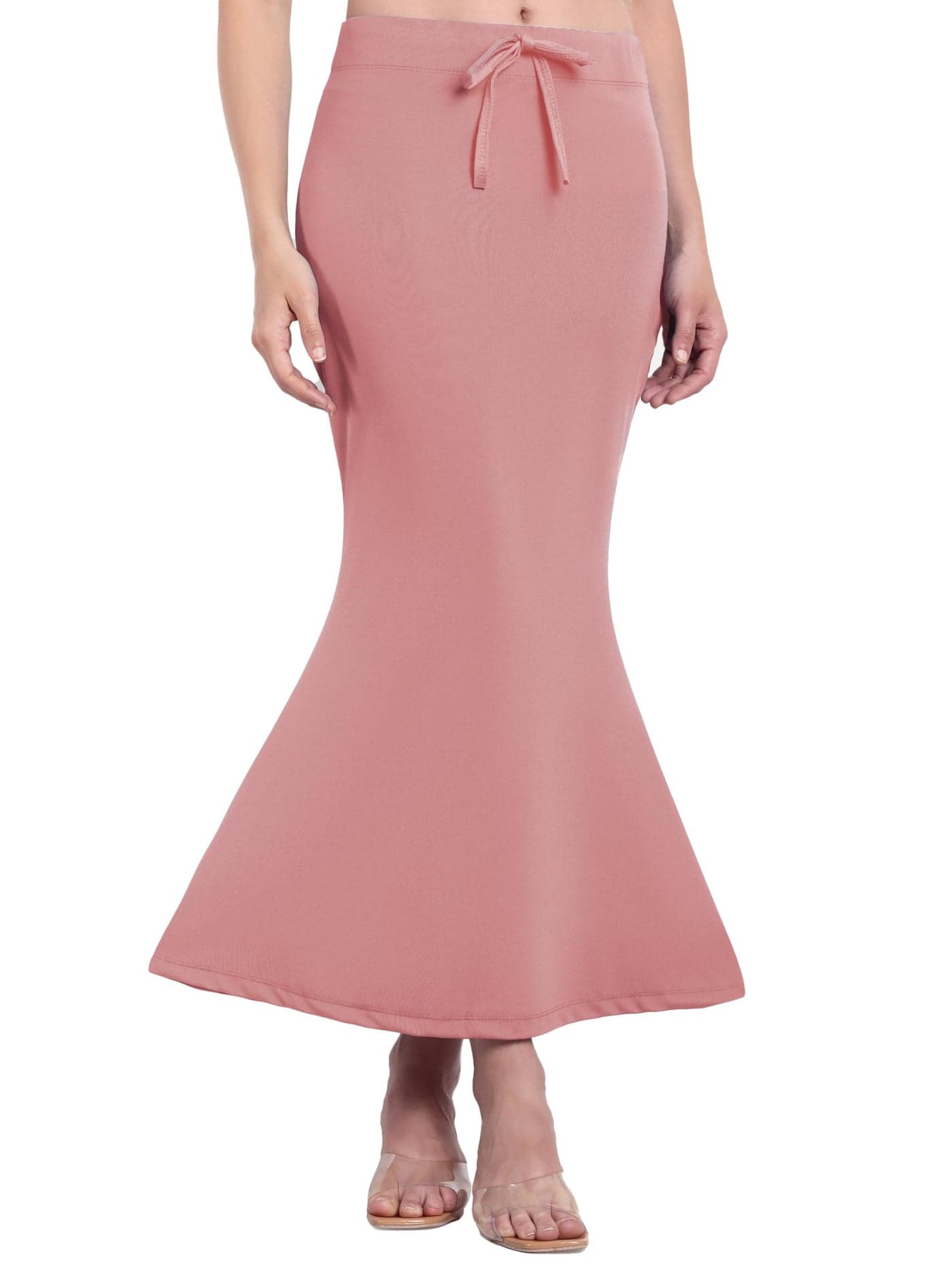 Bureaucrat Saree Shapewear Petticoat for Women | Tummy Control Underskirt with Side Slit |Fish-Cut Stretchable Body Shaper Skirt for Saree, Lehenga, Gown | Comfortable Fit (Onion Pink-3XL)