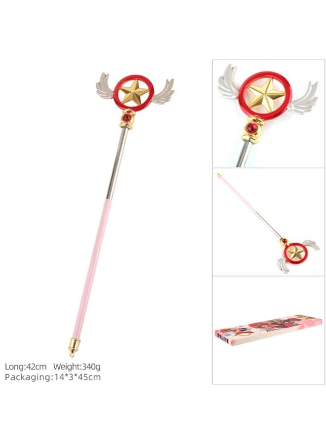 Cardcaptor Sakura's Pink Star Staff, Star Staff Telescopic Walking Stick - A Retractable Magic Wand, Anime COS Prop, and Toy for Girls and Children