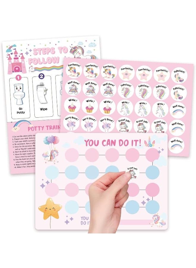 Unicorn Potty Training Chart for Toddler Girls
