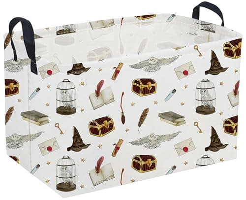 Sanjiaofeng Rectangular Kids Basket Magic Storage BinsCtue Storage Basket with HandlesClothersBooksKids Gifts Bins Magic