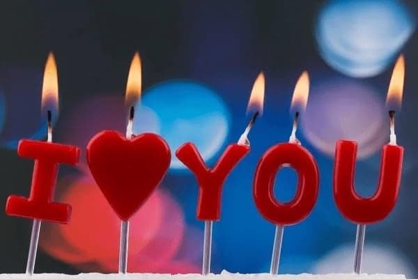 AMFIN I Love You Candle - Birthday, Anniversary, Valentine & Party - Red (Pack of 1)