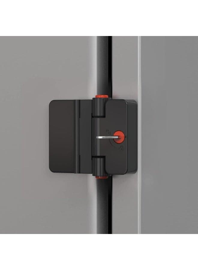 Jola's House Refrigerator Door Locks Double Button Adhesive Fridge Lock with Keys, File Drawer Lock, Child Proof Freezer Door Lock and Child Baby Safety Cabinet Locks (Black-1)