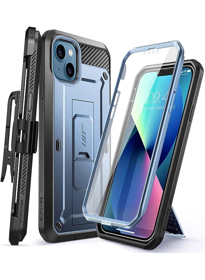 Unicorn Beetle Pro Series Case for iPhone 13 (2021 Release) 6.1 Inch, Built-in Screen Protector Full-Body Rugged Holster Case (Cerulean)