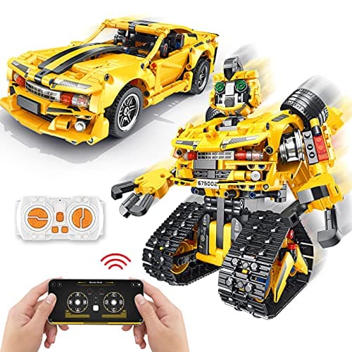 Sciencow 2in1 Build a Robot Kit Remote APP Controlled Robotic Building Blocks Toys STEM Projects for Kids Ages 8 9 10 11 12 13 14Chirstmas Birthday Gift for Boys RC Car