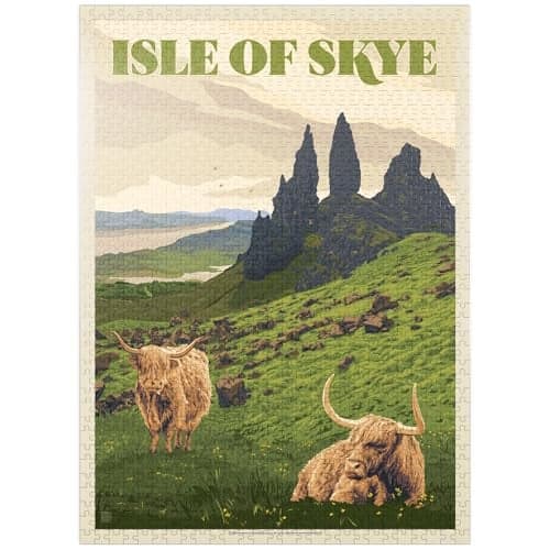 MyPuzzle Scotland Isle of Skye Vintage Poster Premium 1000 Piece Jigsaw Puzzle for Adults