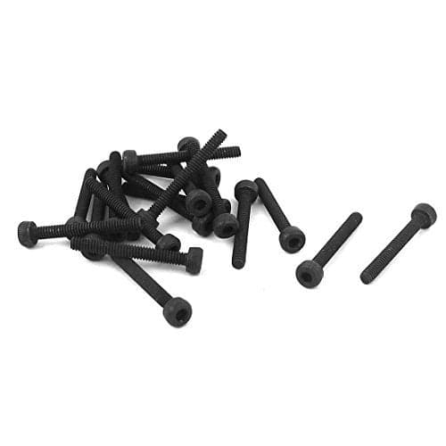 M2 x 16mm 129 Alloy Steel Hex Socket Head Cap Screws Bolt Black 20pcs