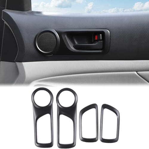 Aunginsy Car Inner Door Handle Panel Frame Trim Compatible with Toyota Tacoma 20052015 Front Rear Side Door Handle Bowl Speaker Ring Panel Look Decorative Cover Protective ABS Interior Accessories