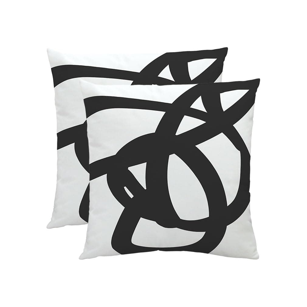 HYZUIMEI Double Sided Design Black and White Throw Pillow Covers Modern Throw Pillow Cases for Home Decor 18x18 Inches Set of 2 Boho Design Cushion CoverBedroom Bed Outdoor Couch Sofa