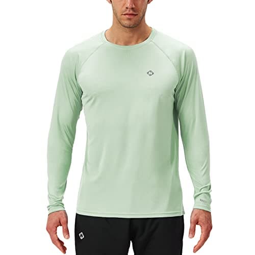 NAVISKIN Men's Sun Protection UPF 50+ UV Outdoor Long Sleeve Shirts Cameo Green Size L