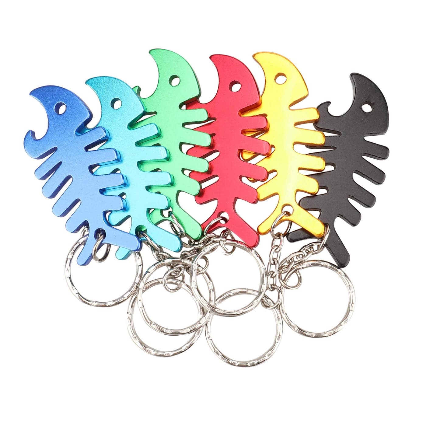 Swatom Fish Bone Keychain Bottle Opener Beer Opener Tool Key Tag Chain Ring Accessories