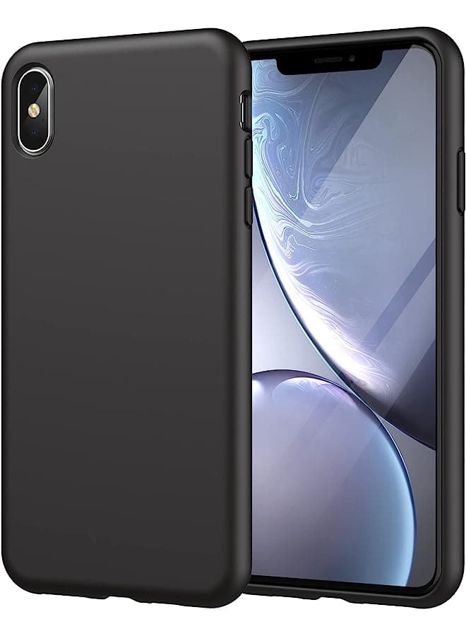 Silicone Case For Iphone Xs Max 6.5-Inch, Silky-Soft Touch Protective Case, Shockproof Cover With Microfiber Lining (Black)