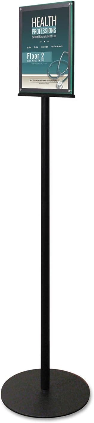 deflecto DoubleSided Magnetic Sign Display 85 x 11 Insert 56 Tall ClearBlack