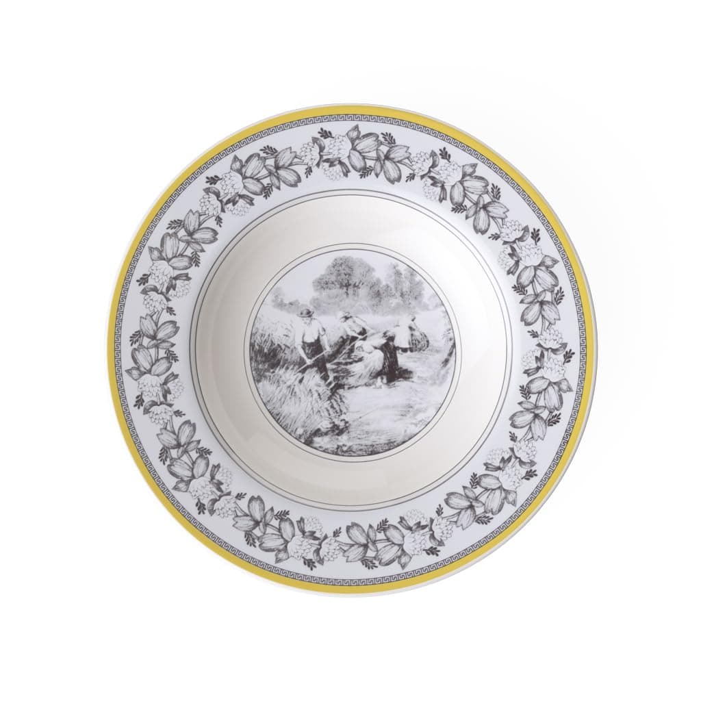 Villeroy Boch Audun Ferme Rim Soup 95 in WhiteGrayYellow