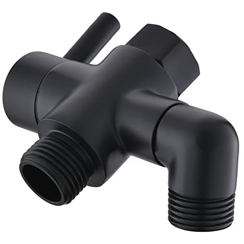 Metal Shower Diverter Valve, YDmeet 3 Way Shower Head Diverter for Handheld Showerhead and Fixed Rainfall Shower Head, Universal G1/2 Bathroom Shower System Replacement Part, Matte Black