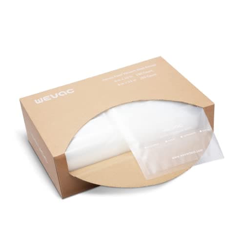Wevac 6''x10'' & 8''x12'' 300 Count Food Vacuum Sealer Bags Keeper, PreCut Quart, Ideal for Food Saver, BPA Free, Commercial Grade, Great for storage, meal prep and Sous Vide