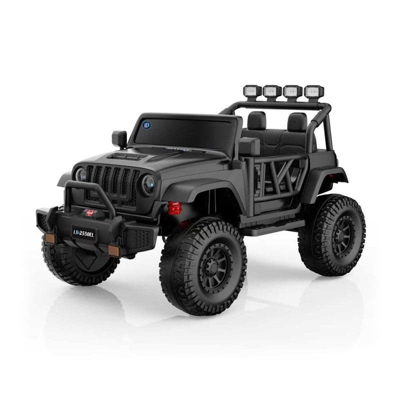 Lovely Baby Kids Powered Riding Jeep LB 2550EL – Electric Ride-On Car with Motors, Shock Absorbers, LED Lights, Music Player & Faux Leather Seat for Kids Ages 2–5 Years - Black