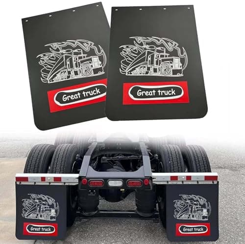 BST BSSP Black Mud Flaps for Semi Trucks Tractor Trailer GreatTruck PatternHeavy Duty Rubber Universal Straight Mudflaps Splash Guard 24 x 30InchPair Set