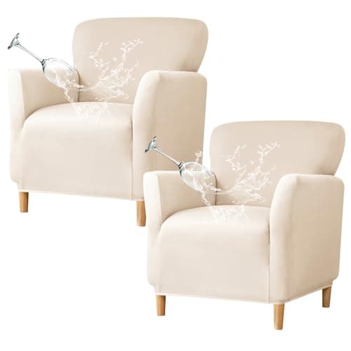HAOYONG Banquet Armchair Slipcover Stretch Velvet Chair Covers 1-Piece Armchair Sofa Covers Soft Arm Chair Cover Removable Washable Single Couch Covers Furniture Protector for Living Room - Set of 2