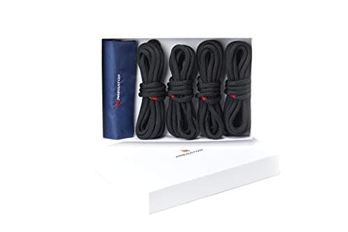NZ Hi-Performance Dock Lines Bag Set | 3/8" x 15' Double Braided Nylon Dock Line with 12 Inch Eyelet | Dock Lines for Boats | Ropes for Boats (Black)