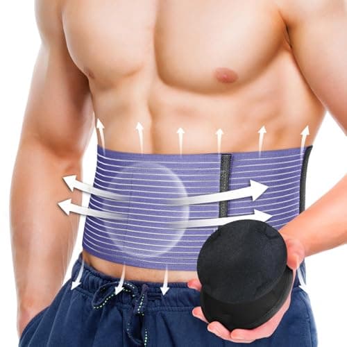 BLITZU Umbilical Hernia Belt for Men & Women, Abdominal Binder Adjustable Truss Support with 2 Compression Pads for Naval, Ventral, Incisional, Epigastric, Belly Button Hernias, Pre Post Surgery XXL