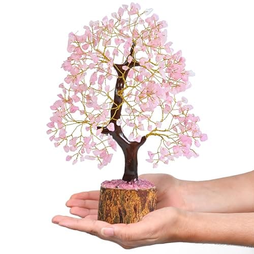 Rose Quartz Crystal Tree Room Decor and Pink Home Decor Healing Crystals Chakra Tree of Life Birthday Gifts for Women Mom Her Sister House Warming Gifts New Home Spiritual Presents Womens Gift