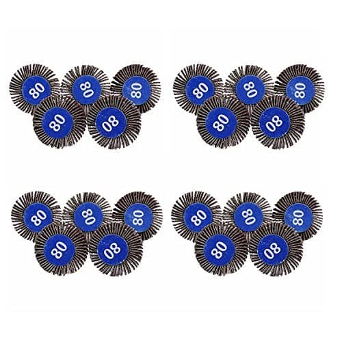 dophee Flap Wheel Sander Set 18 Round Shank 80 Grit Abrasive Sanding Wheels Flap Grinding Wheel Sander for Dremel Drill Rotary Tools Remove Rust Weld Burr Polishing Flat20Pack