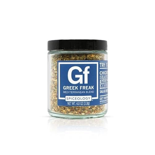 Spiceology – Greek Freak Mediterranean Seasoning – Greek Herbs & Spices for Chicken, Potatoes, Salad, Gyros, Pasta & Pizza – Fresh-Ground, Chef-Crafted Mediterranean Blend – 4 oz
