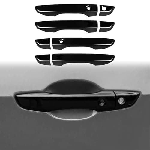 YJMOTOR 10th Gen Civic Door Handle Cover Exterior Decoration for Honda Civic 2017 2018 2019 2020 2021 with Smart Entry ButtonsGlossy Black