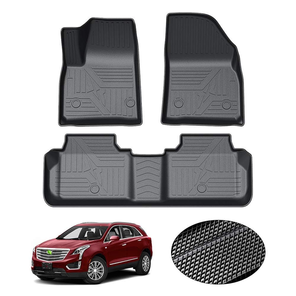 KUST Floor Mats for Cadillac XT5 20172025 All Weather TPE Rubber Floor Liners for XT5 Accessories Front Rear 2 Row High Side
